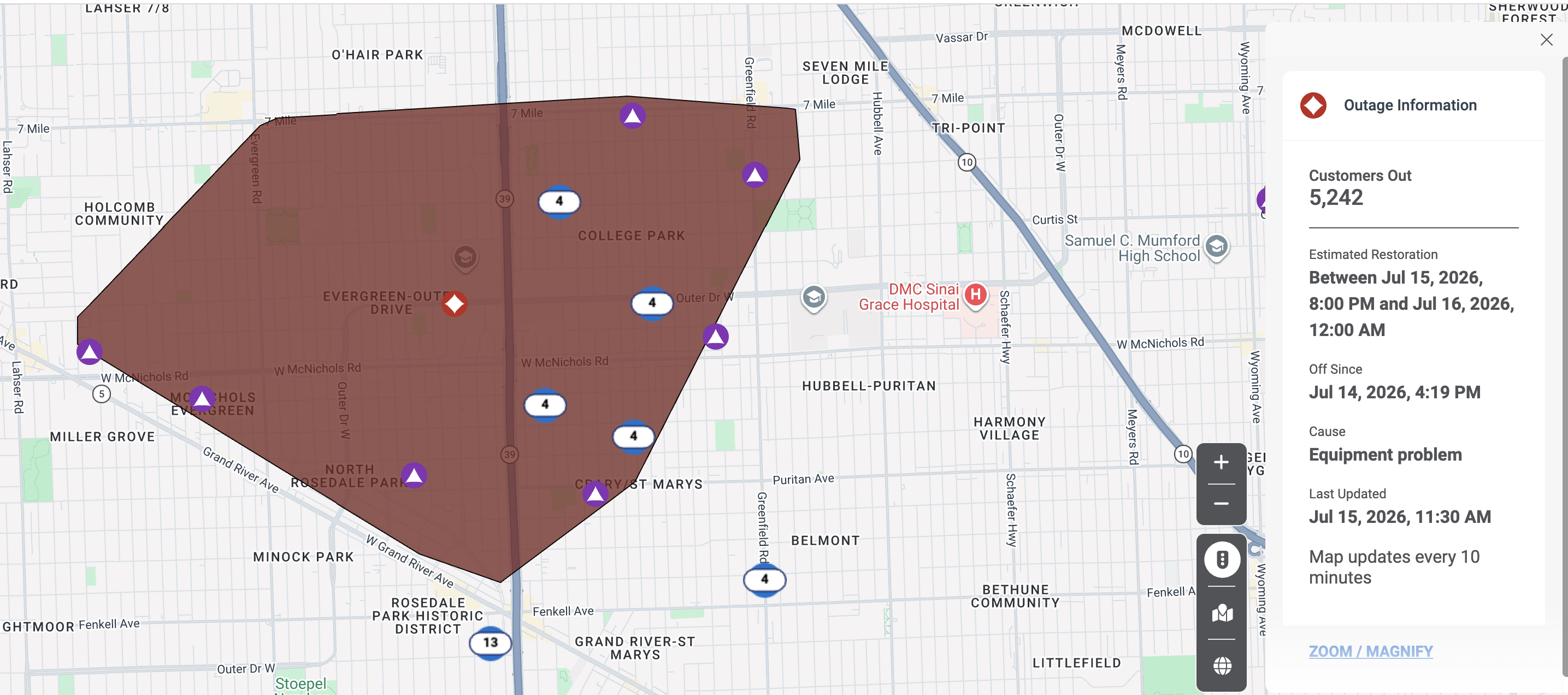 Equipment problem leaves more than 5K without power in Northwest Detroit