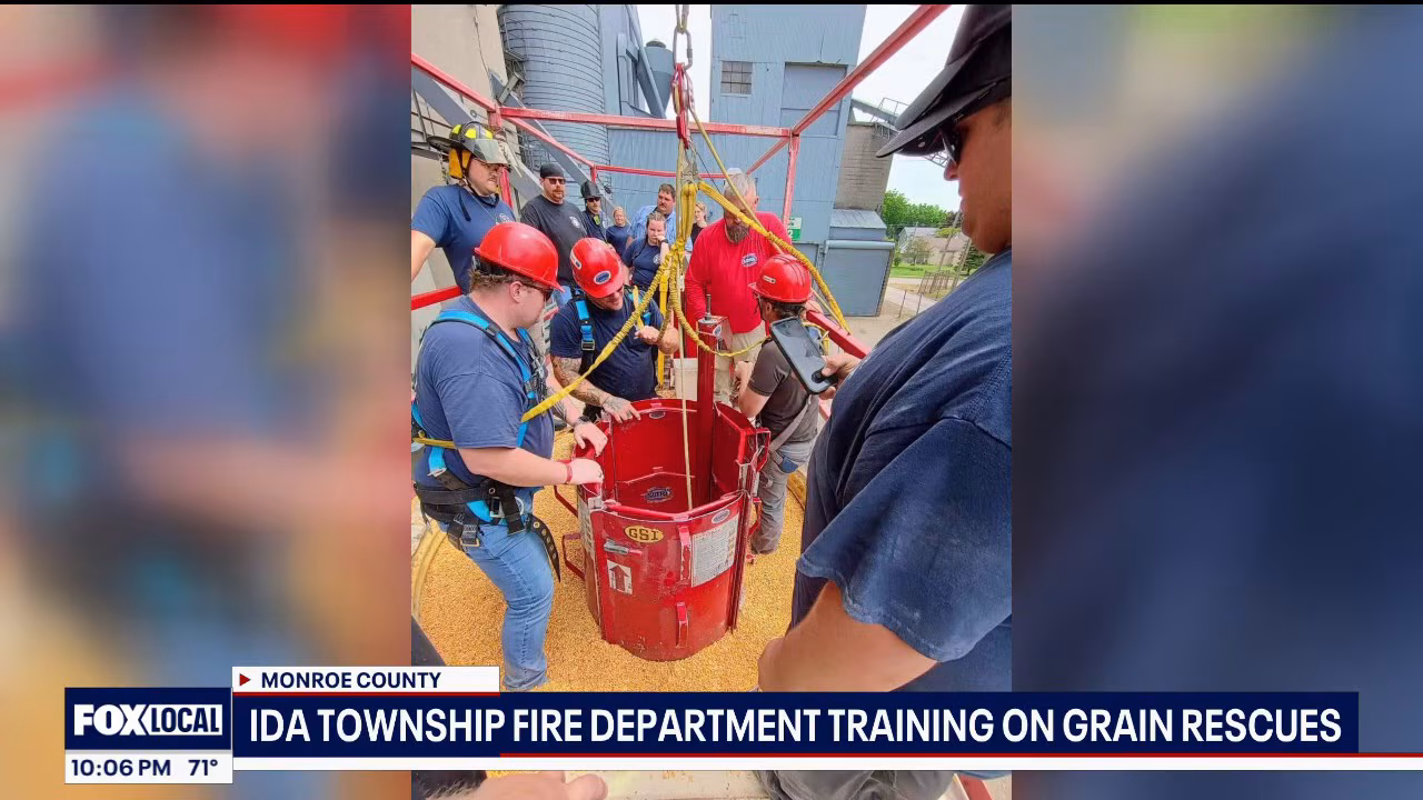 Ida Township firefighters train for grain rescue scenarios